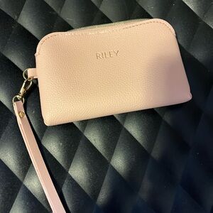 Pink Leather Wristlet